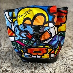 Romero Britto graffiti print drawstring backpack